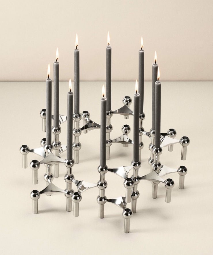 STOFF Nagel Candle, Anthracite, Set of 12