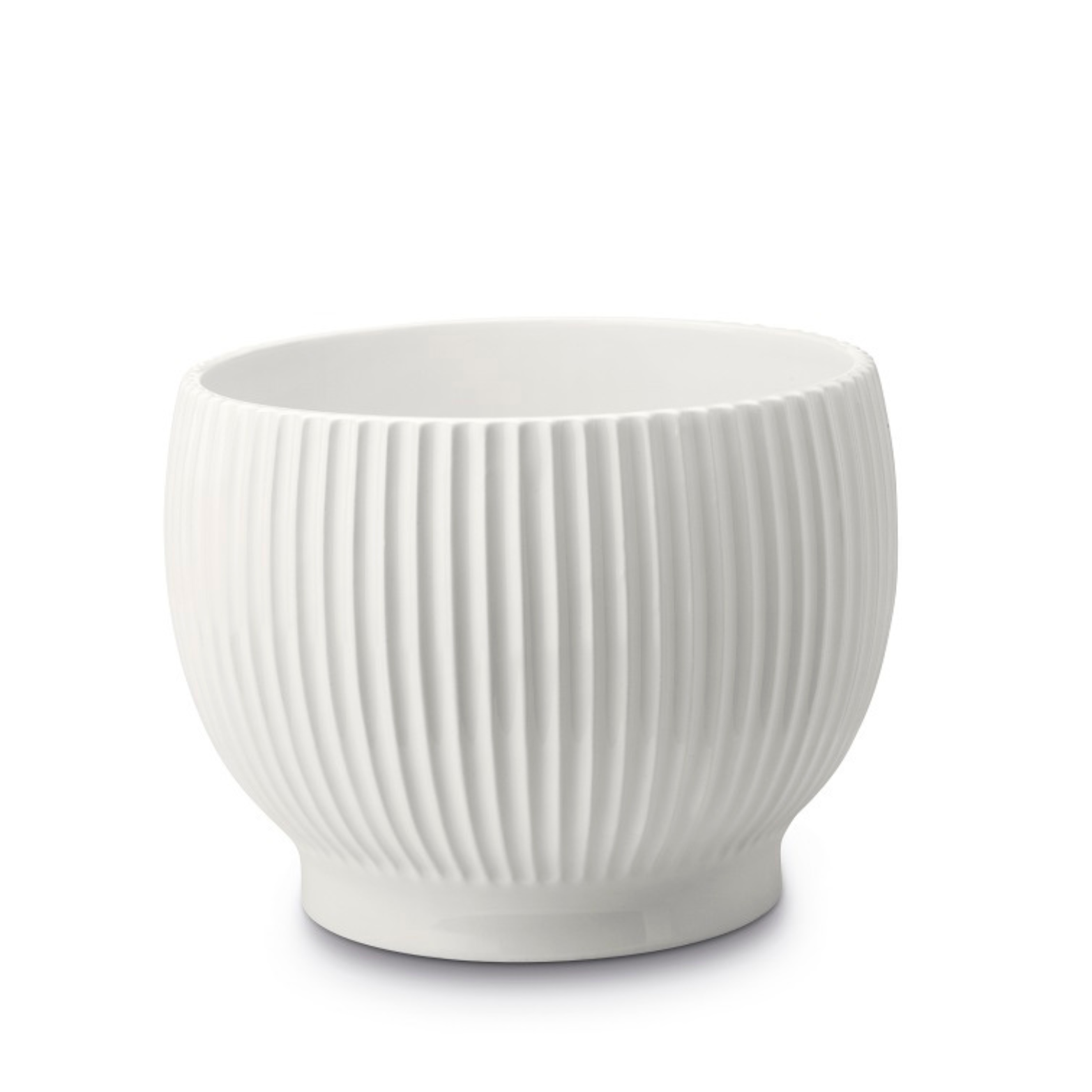 Knabstrup Flowerpot with Grooves, White