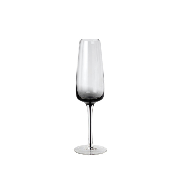Broste Champagne Glass Smoke, Set of 4