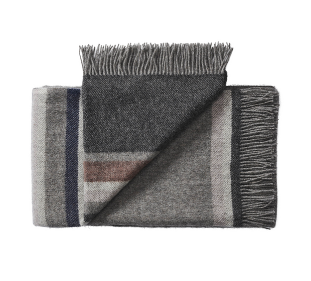 Silkeborg Uldspinderi Lyø Throw - Grey Dark Grey