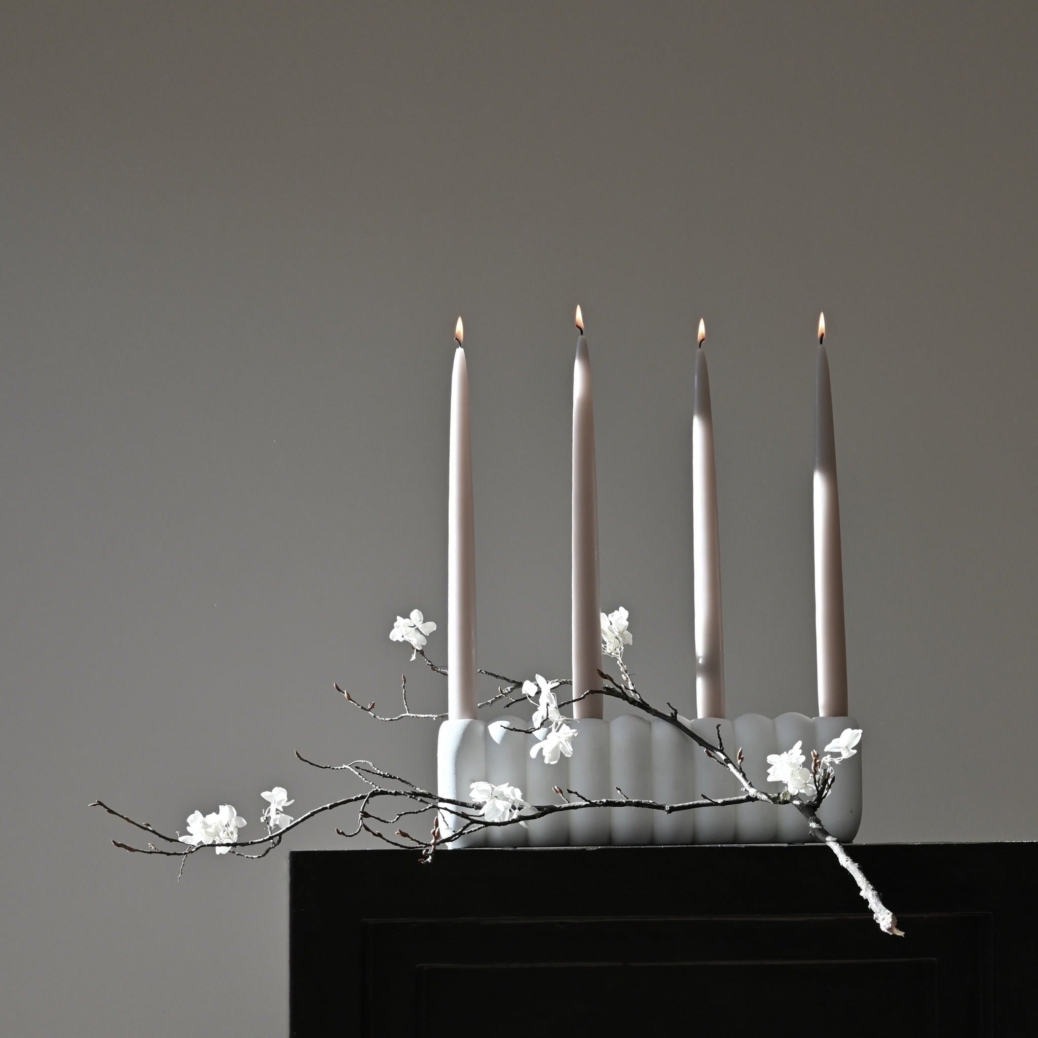 Tube Candle Holder, Big - Bone White - 101 CPH