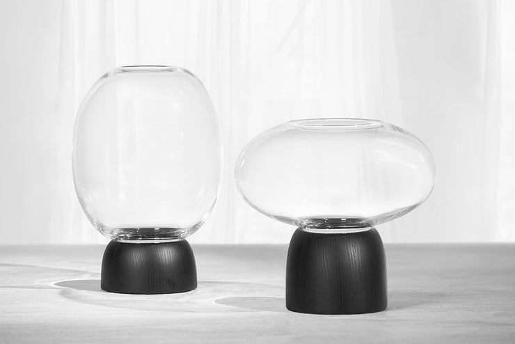 ChiCura Copenhagen Porcini Vase Black/Clear Glass, h. 22 cm Living / Containers & Vases Black / Clear