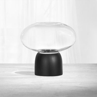 ChiCura Copenhagen Porcini Vase Black/Clear Glass, h. 22 cm Living / Containers & Vases Black / Clear