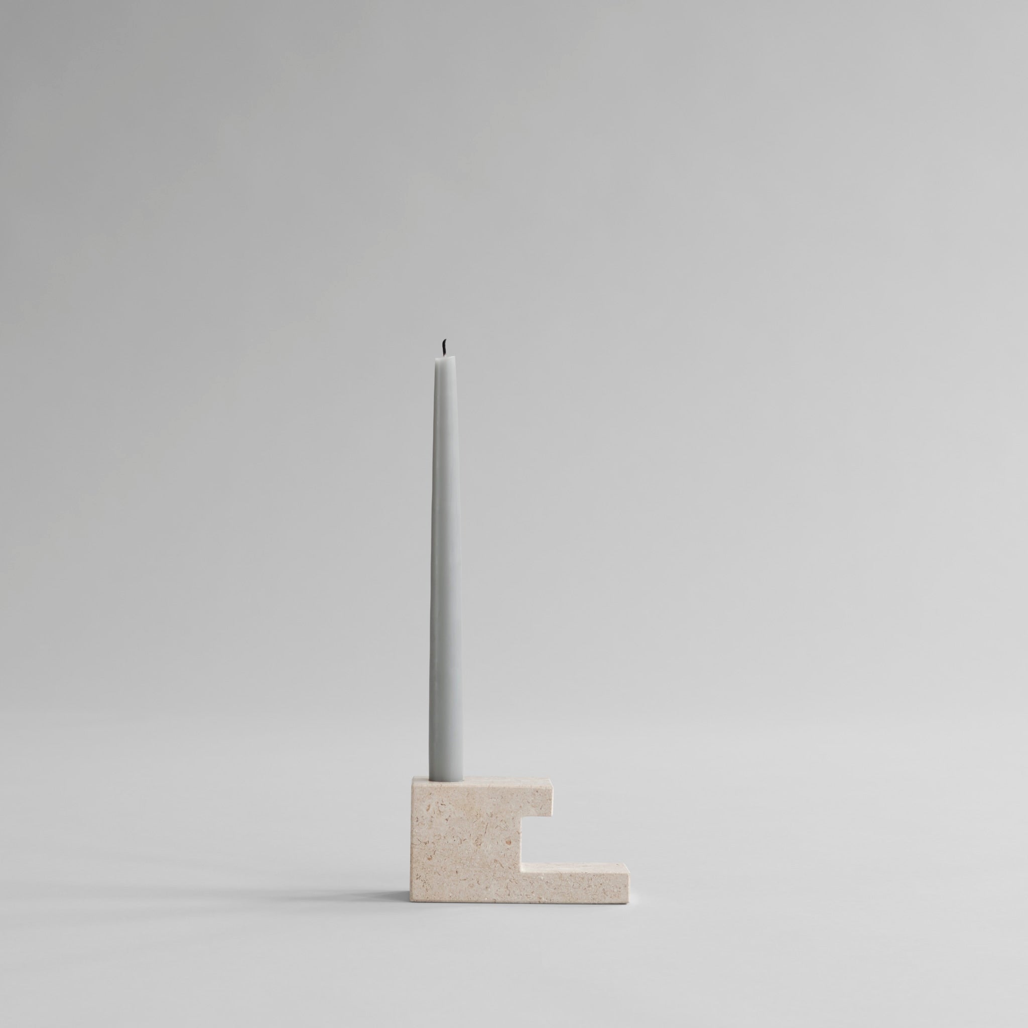 Brick Candle Holder, Low - Limestone - 101 CPH