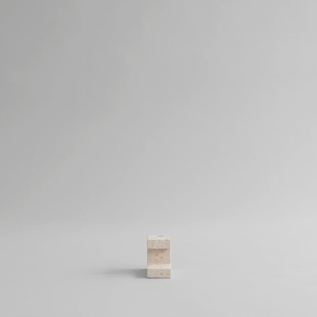 Brick Candle Holder, Low - Limestone - 101 CPH