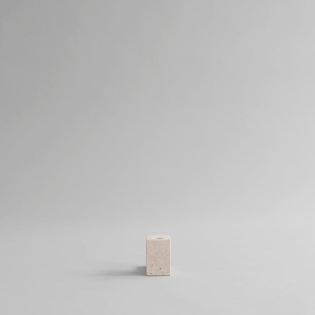 Brick Candle Holder, Low - Limestone - 101 CPH