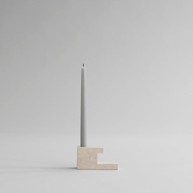 Brick Candle Holder, Low - Limestone - 101 CPH