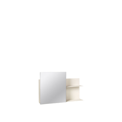 Broste Copenhagen Wall Shelf w/Mirror Svante, Iron Rainy Day