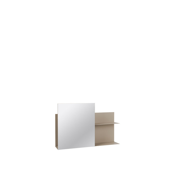 Broste Copenhagen Wall Shelf w/Mirror Svante, Iron Beige