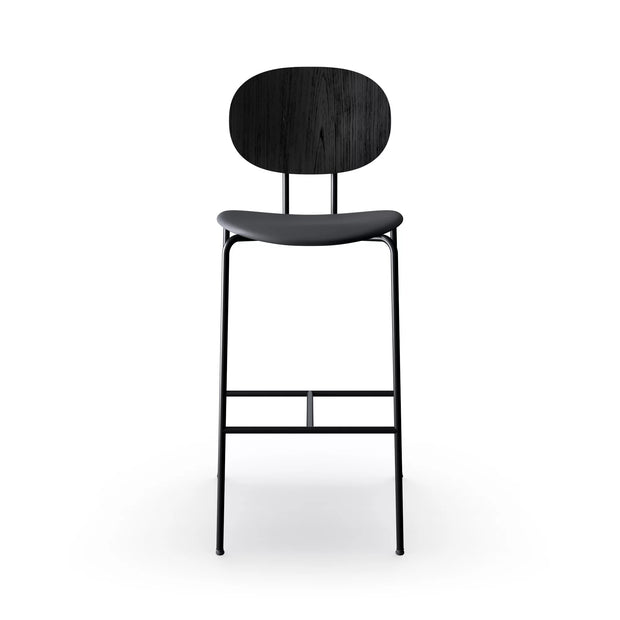 Sibast Piet Hein Bar Chair Black Edition, Leather Without Armrest