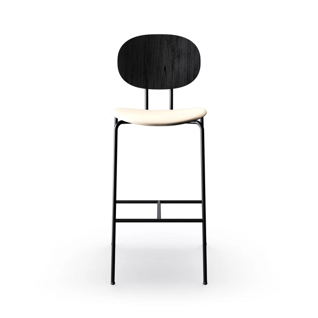 Sibast Piet Hein Bar Chair Black Edition, Leather Without Armrest