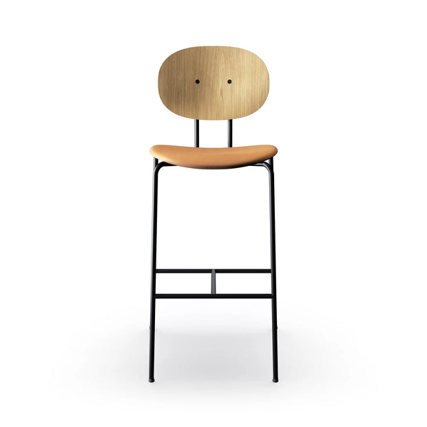 Sibast Piet Hein Bar Chair Black Edition, Leather Without Armrest