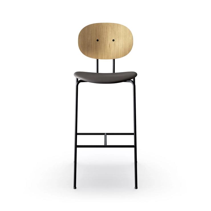 Sibast Piet Hein Bar Chair Black Edition, Leather Without Armrest