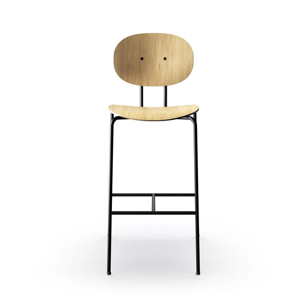 Sibast Piet Hein Bar Chair Black Edition, Leather Without Armrest