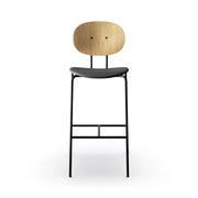 Sibast Piet Hein Bar Chair Black Edition, Leather Without Armrest