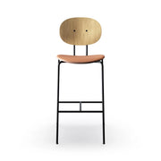 Sibast Piet Hein Bar Chair Black Edition, Leather Without Armrest