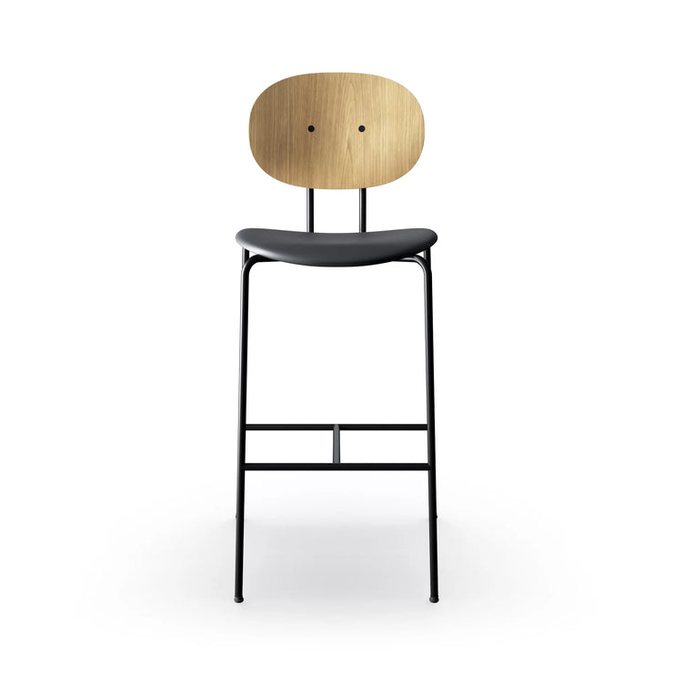 Sibast Piet Hein Bar Chair Black Edition, Leather Without Armrest