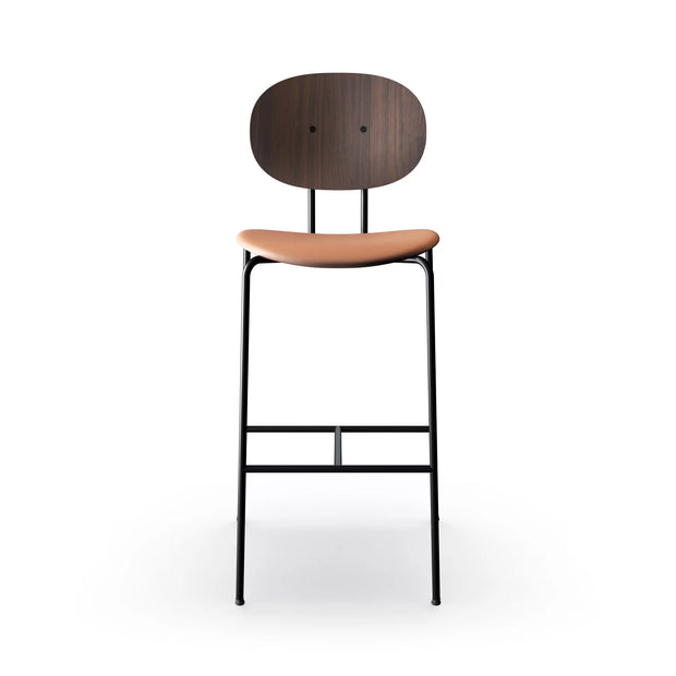 Sibast Piet Hein Bar Chair Black Edition, Leather Without Armrest