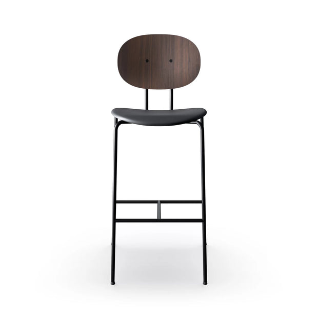 Sibast Piet Hein Bar Chair Black Edition, Leather Without Armrest