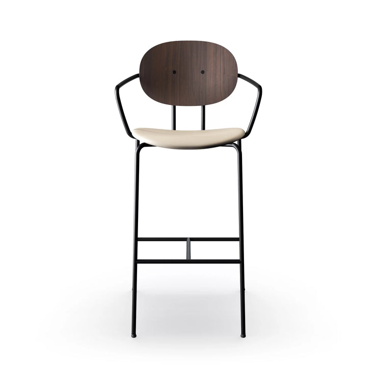 Sibast Piet Hein Bar Chair Black Edition, Leather With Armrest