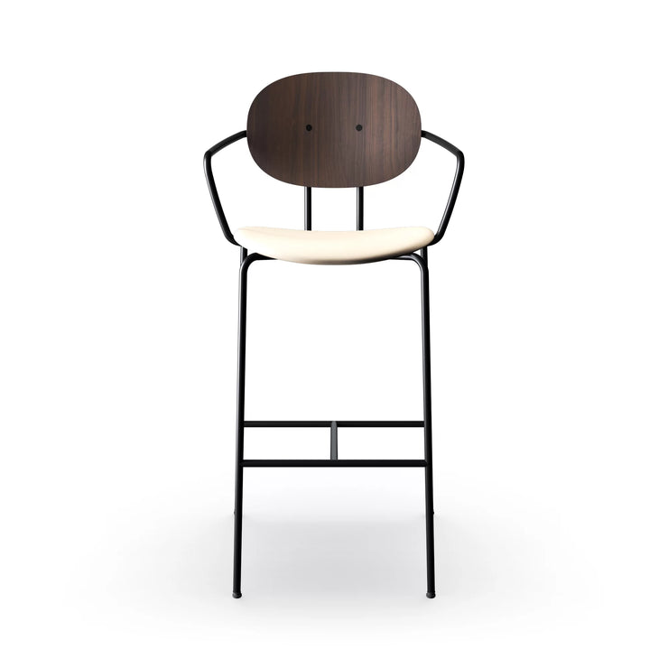 Sibast Piet Hein Bar Chair Black Edition, Leather With Armrest