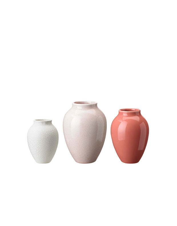 Knabstrup Bud Vase, White, Rose and Coral, Set of 3