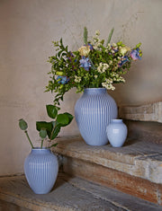 Knabstrup Vase, Lavender Blue, Grooves
