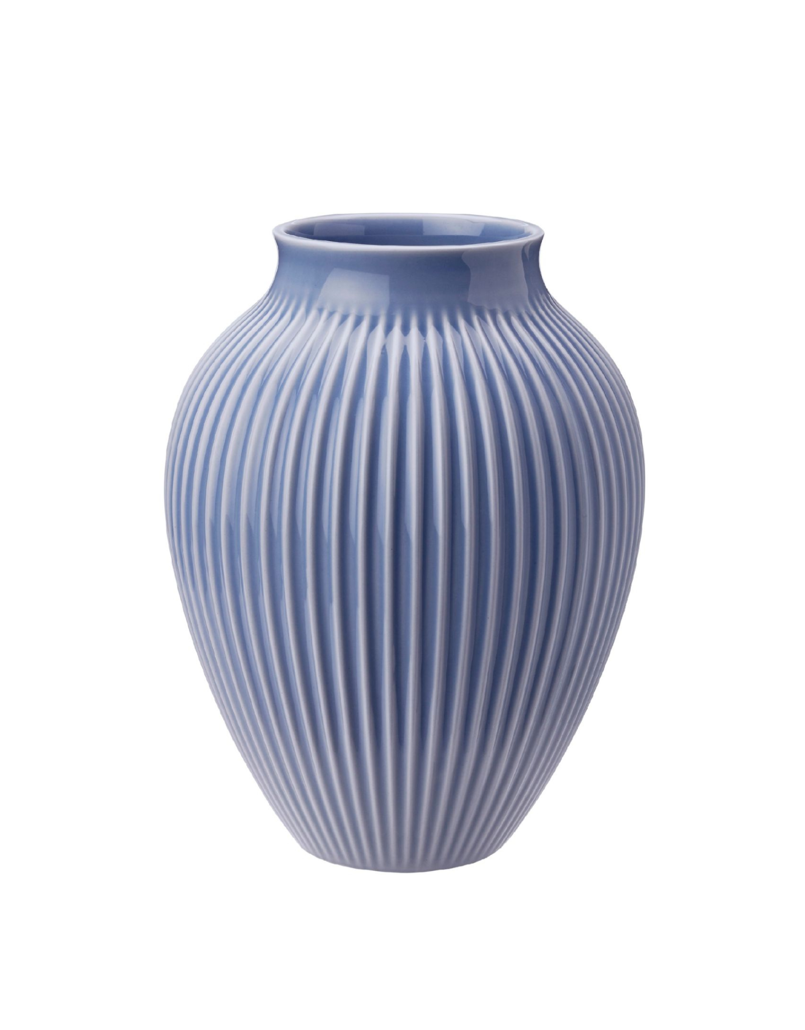 Knabstrup Vase, Lavender Blue, Grooves