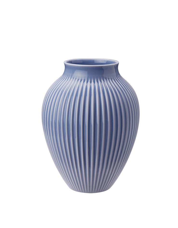 Knabstrup Vase, Lavender Blue, Grooves