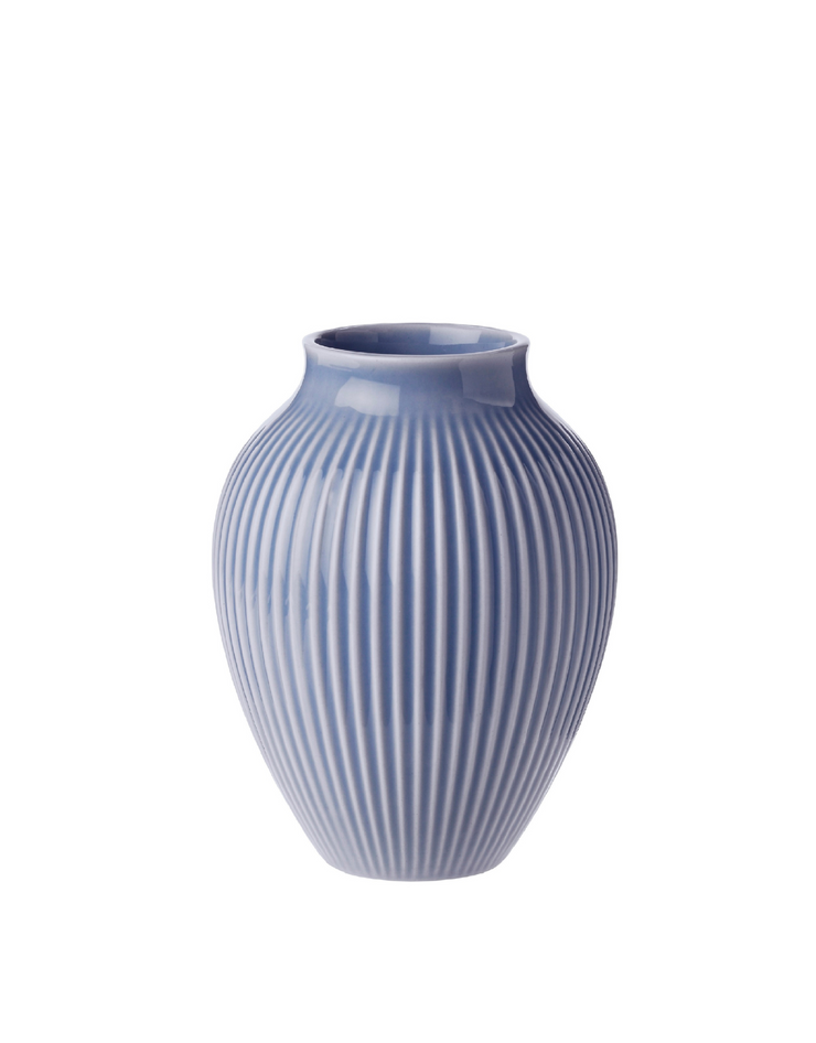 Knabstrup Vase, Lavender Blue, Grooves