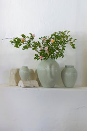 Knabstrup Vase, Mint Green, Grooves