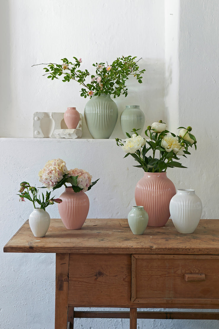 Knabstrup Vase, Mint Green, Grooves