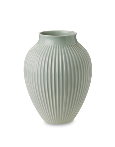 Knabstrup Vase, Mint Green, Grooves