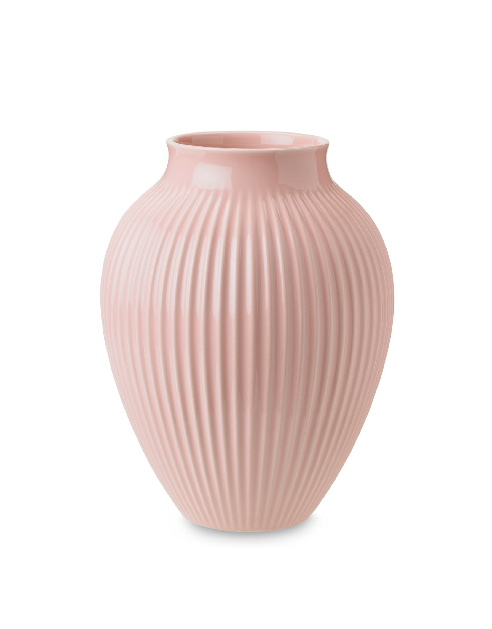 Knabstrup Vase, Pink, Grooves