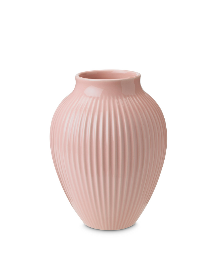 Knabstrup Vase, Pink, Grooves