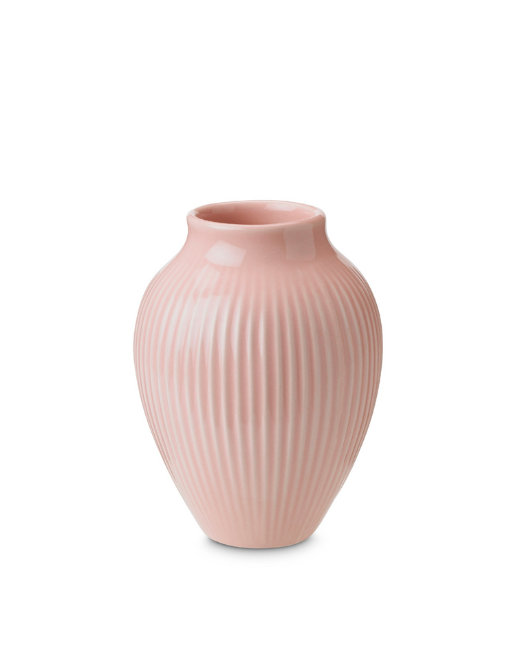 Knabstrup Vase, Pink, Grooves