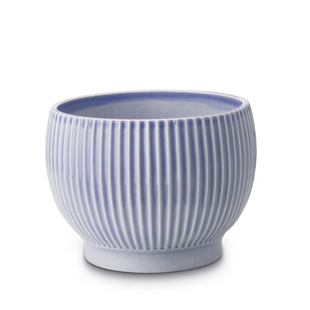 Knabstrup Flowerpot with Grooves, Lavender Blue
