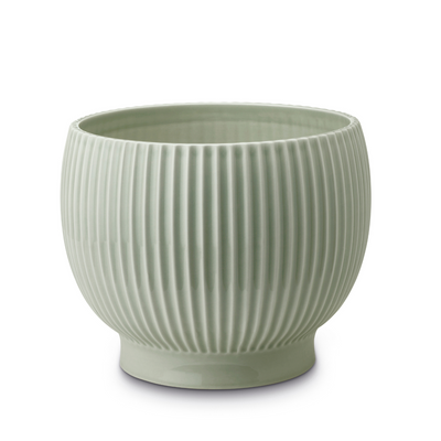 Knabstrup Flowerpot with Grooves, Mint Green