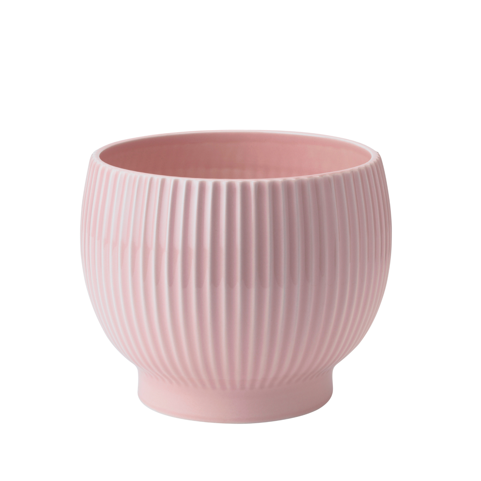 Knabstrup Flowerpot with Grooves, Pink