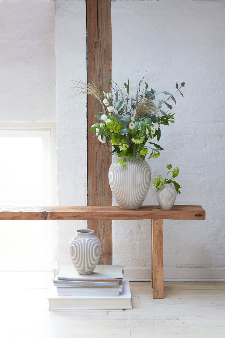 Knabstrup Vase, Grey, Grooves