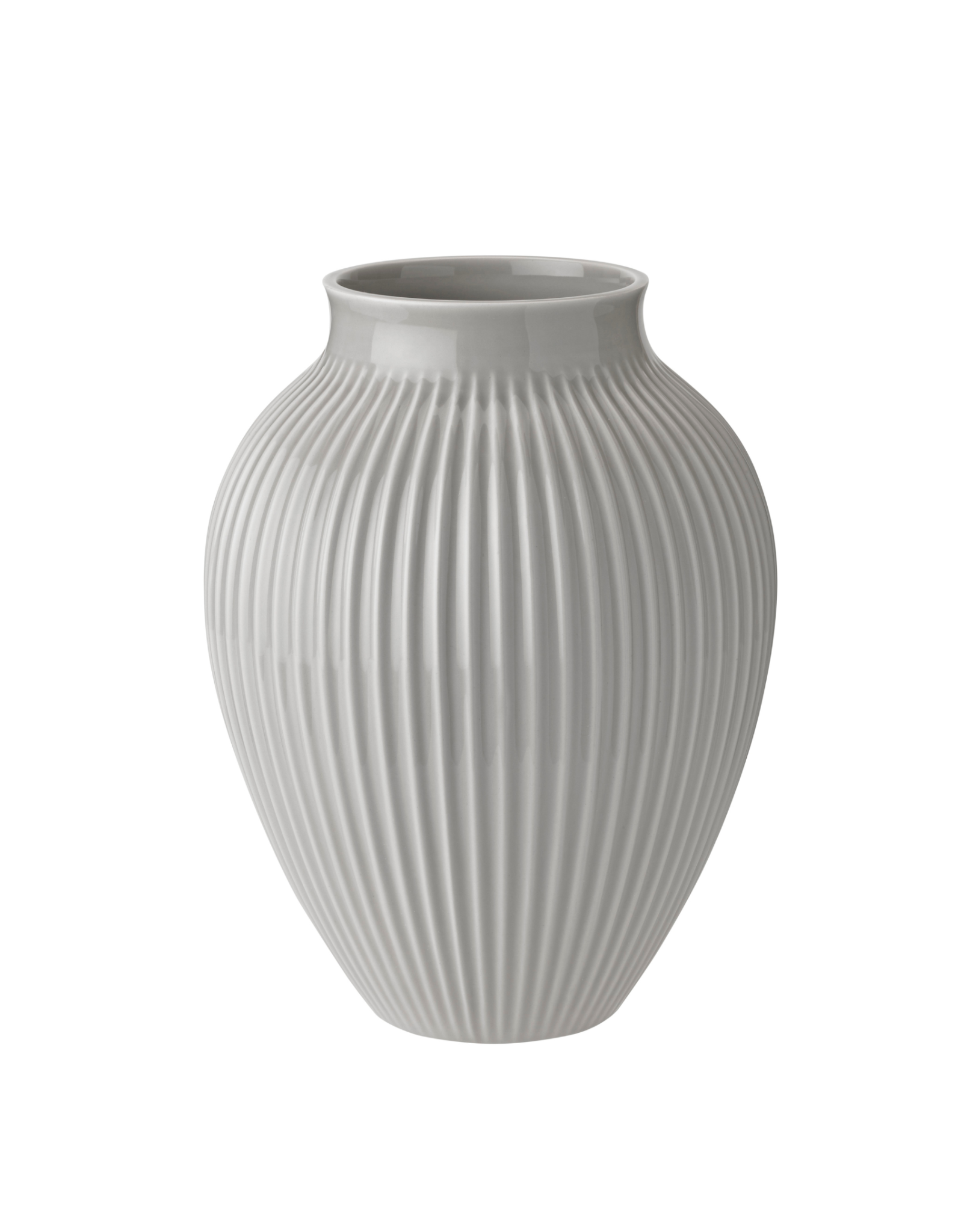 Knabstrup Vase, Grey, Grooves