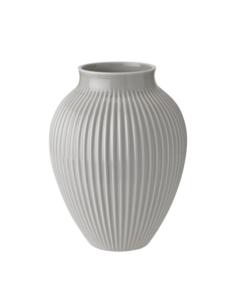 Knabstrup Vase, Grey, Grooves