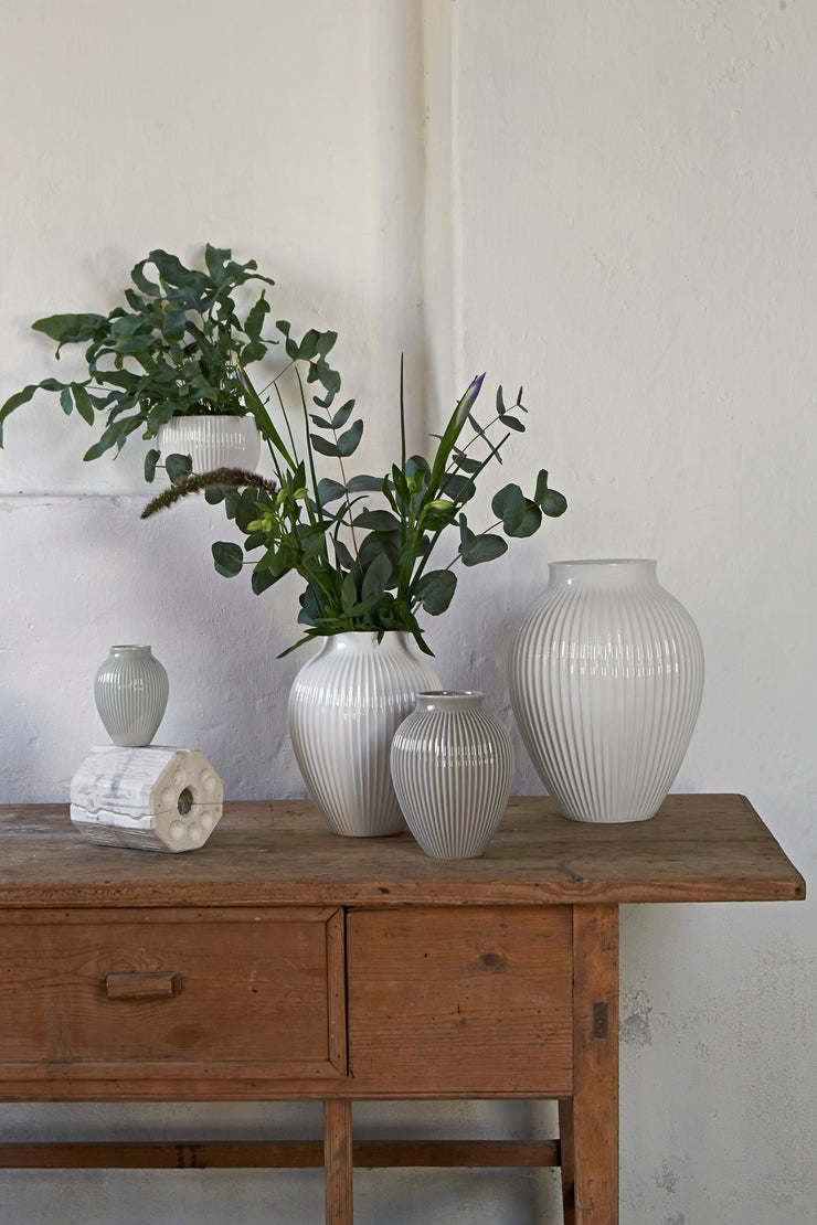 Knabstrup Vase, Grey, Grooves