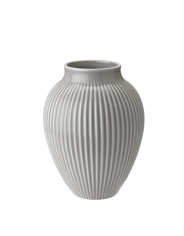 Knabstrup Vase, Grey, Grooves