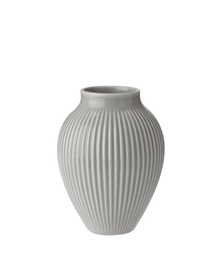 Knabstrup Vase, Grey, Grooves