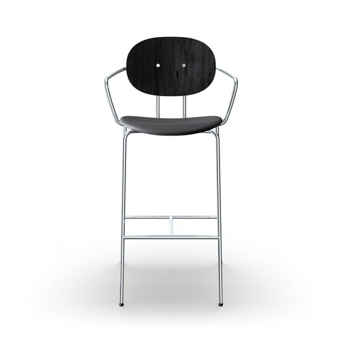 Sibast Piet Hein Bar Chair Chrome Edition, Leather With Armrest