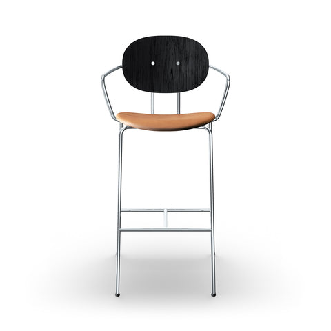 Sibast Piet Hein Bar Chair Chrome Edition, Leather With Armrest