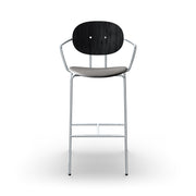 Sibast Piet Hein Bar Chair Chrome Edition, Leather With Armrest
