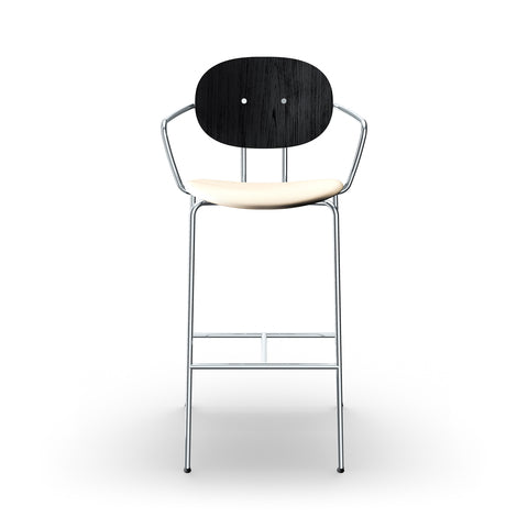 Sibast Piet Hein Bar Chair Chrome Edition, Leather With Armrest