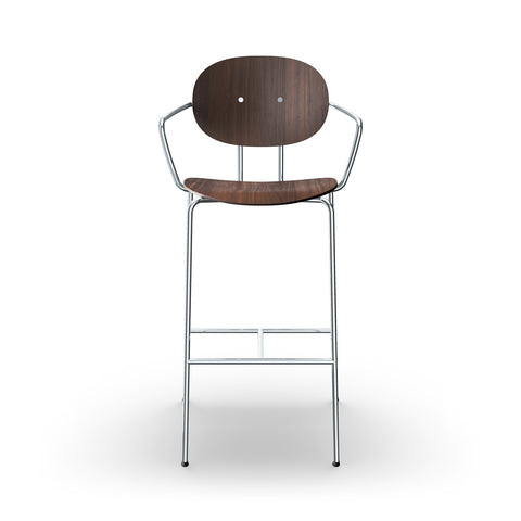 Sibast Piet Hein Bar Chair Chrome Edition, Leather With Armrest